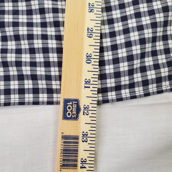 Eddie Bauer Corded Chambray Shirt Mens Large Blue White Check Heritage Preppy - Picture 7 of 13